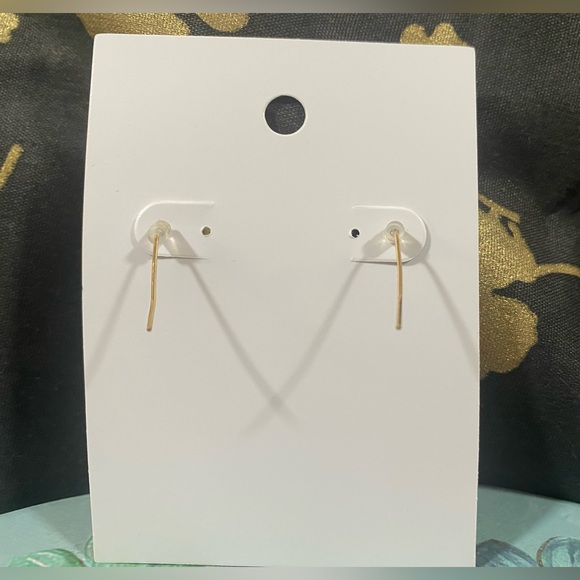 ⭐️NEW Black Diamond Gold Tone Metal Blue World Globe Drop Earrings - Picture 6 of 11